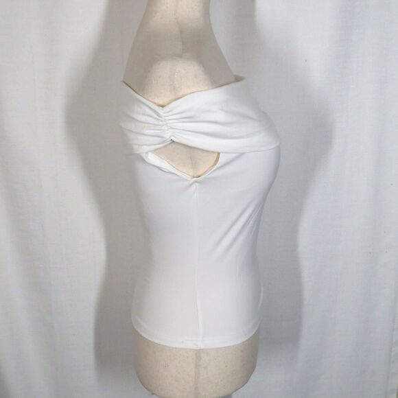 OGL White Soft Stretchy Off The Shoulder Padded Brami Top Size Medium - Picture 6 of 9